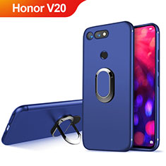 Ultra-thin Silicone TPU Soft Case with Magnetic Finger Ring Stand for Huawei Honor V20 Blue