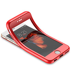 Ultra-thin Silicone TPU Soft Matte Finish Front and Back Case 360 Degrees for Apple iPhone 6 Red