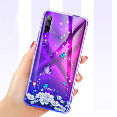 Ultra-thin Transparent Flowers Soft Case Cover for Huawei P Smart Pro (2019) Purple