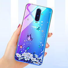 Ultra-thin Transparent Flowers Soft Case Cover for Oppo R17 Pro Blue