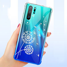 Ultra-thin Transparent Flowers Soft Case Cover T01 for Huawei P30 Pro New Edition White