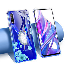 Ultra-thin Transparent Flowers Soft Case Cover T01 for Huawei Y9 Prime (2019) White