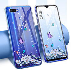 Ultra-thin Transparent Flowers Soft Case Cover T01 for Oppo R17 Neo Purple