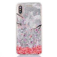 Ultra-thin Transparent Flowers Soft Case Cover T04 for Apple iPhone Xs Max White