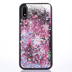 Ultra-thin Transparent Flowers Soft Case Cover T07 for Apple iPhone XR Rose Gold