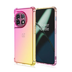 Ultra-thin Transparent Gel Gradient Soft Case Cover for OnePlus 11 5G Pink