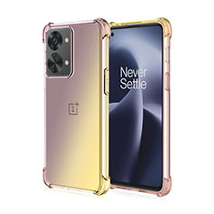 Ultra-thin Transparent Gel Gradient Soft Case Cover for OnePlus Nord 2T 5G Yellow