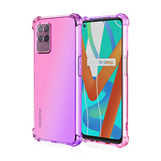 Ultra-thin Transparent Gel Gradient Soft Case Cover for Realme 8i Hot Pink