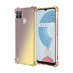 Ultra-thin Transparent Gel Gradient Soft Case Cover for Realme C21Y Yellow