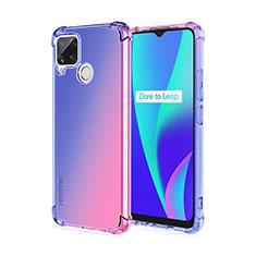 Ultra-thin Transparent Gel Gradient Soft Case Cover for Realme C25 Blue