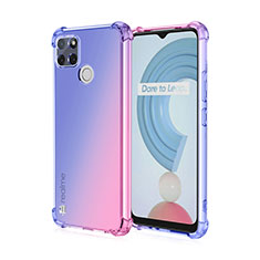 Ultra-thin Transparent Gel Gradient Soft Case Cover for Realme C25Y India Blue