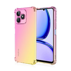 Ultra-thin Transparent Gel Gradient Soft Case Cover for Realme C51 Pink