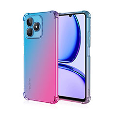 Ultra-thin Transparent Gel Gradient Soft Case Cover for Realme C53 India Blue