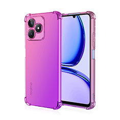 Ultra-thin Transparent Gel Gradient Soft Case Cover for Realme C53 India Hot Pink