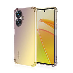 Ultra-thin Transparent Gel Gradient Soft Case Cover for Realme C55 Yellow