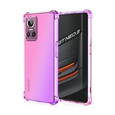 Ultra-thin Transparent Gel Gradient Soft Case Cover for Realme GT Neo3 5G Hot Pink