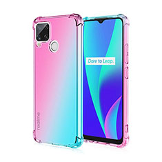 Ultra-thin Transparent Gel Gradient Soft Case Cover for Realme Narzo 20 Cyan