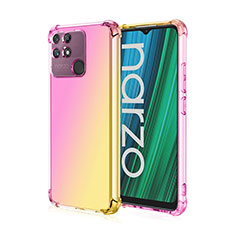 Ultra-thin Transparent Gel Gradient Soft Case Cover for Realme Narzo 50A Pink