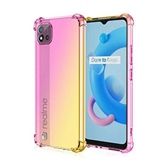 Ultra-thin Transparent Gel Gradient Soft Case Cover for Realme Narzo 50i Pink