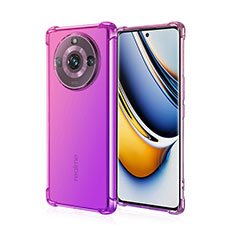 Ultra-thin Transparent Gel Gradient Soft Case Cover for Realme Narzo 60 5G Hot Pink