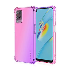 Ultra-thin Transparent Gel Gradient Soft Case Cover for Realme Q3 5G Hot Pink