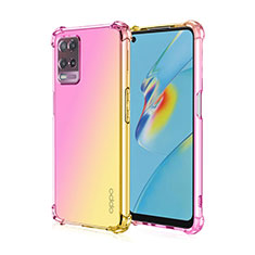 Ultra-thin Transparent Gel Gradient Soft Case Cover for Realme Q3 5G Pink