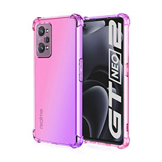 Ultra-thin Transparent Gel Gradient Soft Case Cover for Realme Q5 Pro 5G Hot Pink