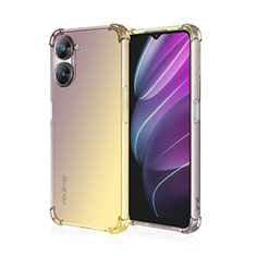 Ultra-thin Transparent Gel Gradient Soft Case Cover for Realme V20 5G Yellow