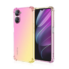 Ultra-thin Transparent Gel Gradient Soft Case Cover for Realme V30 5G Pink