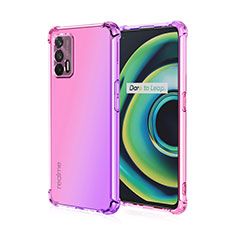 Ultra-thin Transparent Gel Gradient Soft Case Cover for Realme X7 Max 5G Hot Pink