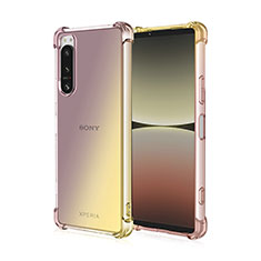 Ultra-thin Transparent Gel Gradient Soft Case Cover for Sony Xperia 1 IV Gold