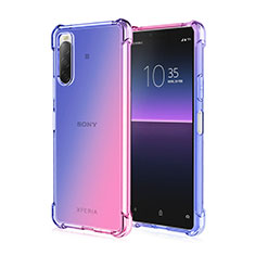 Ultra-thin Transparent Gel Gradient Soft Case Cover for Sony Xperia 10 III SOG04 Pink