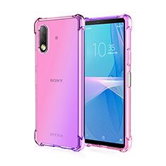 Ultra-thin Transparent Gel Gradient Soft Case Cover for Sony Xperia Ace II SO-41B Clove Purple
