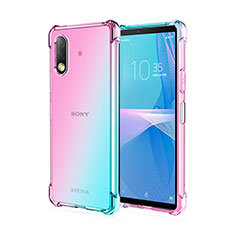 Ultra-thin Transparent Gel Gradient Soft Case Cover for Sony Xperia Ace II SO-41B Sky Blue