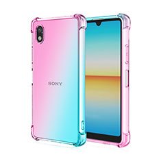 Ultra-thin Transparent Gel Gradient Soft Case Cover for Sony Xperia Ace III SOG08 Sky Blue