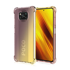 Ultra-thin Transparent Gel Gradient Soft Case Cover for Xiaomi Poco X3 NFC Brown