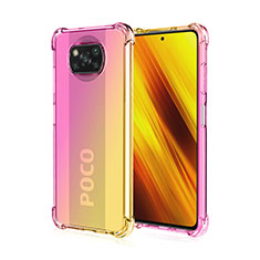 Ultra-thin Transparent Gel Gradient Soft Case Cover for Xiaomi Poco X3 Pro Pink