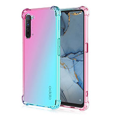 Ultra-thin Transparent Gel Gradient Soft Case Cover G01 for Oppo F15 Cyan