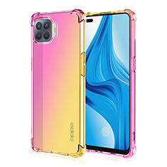 Ultra-thin Transparent Gel Gradient Soft Case Cover G01 for Oppo Reno4 Lite Yellow