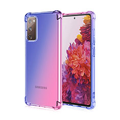 Ultra-thin Transparent Gel Gradient Soft Case Cover G01 for Samsung Galaxy S20 FE 4G Blue