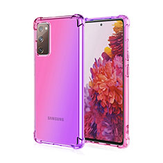 Ultra-thin Transparent Gel Gradient Soft Case Cover G01 for Samsung Galaxy S20 FE 4G Clove Purple