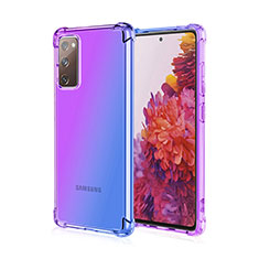 Ultra-thin Transparent Gel Gradient Soft Case Cover G01 for Samsung Galaxy S20 FE 4G Purple