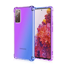 Ultra-thin Transparent Gel Gradient Soft Case Cover G01 for Samsung Galaxy S20 Lite 5G Purple