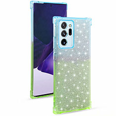 Ultra-thin Transparent Gel Gradient Soft Case Cover G02 for Samsung Galaxy Note 20 Ultra 5G Mint Blue