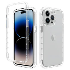 Ultra-thin Transparent Gel Gradient Soft Matte Finish Front and Back Case 360 Degrees Cover for Apple iPhone 13 Pro Clear