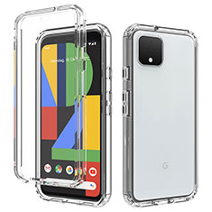 Ultra-thin Transparent Gel Gradient Soft Matte Finish Front and Back Case 360 Degrees Cover for Google Pixel 4 Clear