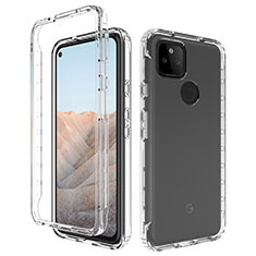 Ultra-thin Transparent Gel Gradient Soft Matte Finish Front and Back Case 360 Degrees Cover for Google Pixel 5a 5G Clear