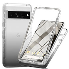 Ultra-thin Transparent Gel Gradient Soft Matte Finish Front and Back Case 360 Degrees Cover for Google Pixel 7 Pro 5G Dark Gray