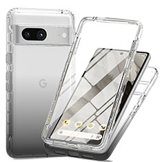 Ultra-thin Transparent Gel Gradient Soft Matte Finish Front and Back Case 360 Degrees Cover for Google Pixel 7a 5G Dark Gray