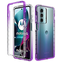 Ultra-thin Transparent Gel Gradient Soft Matte Finish Front and Back Case 360 Degrees Cover for Motorola Moto Edge S30 5G Purple